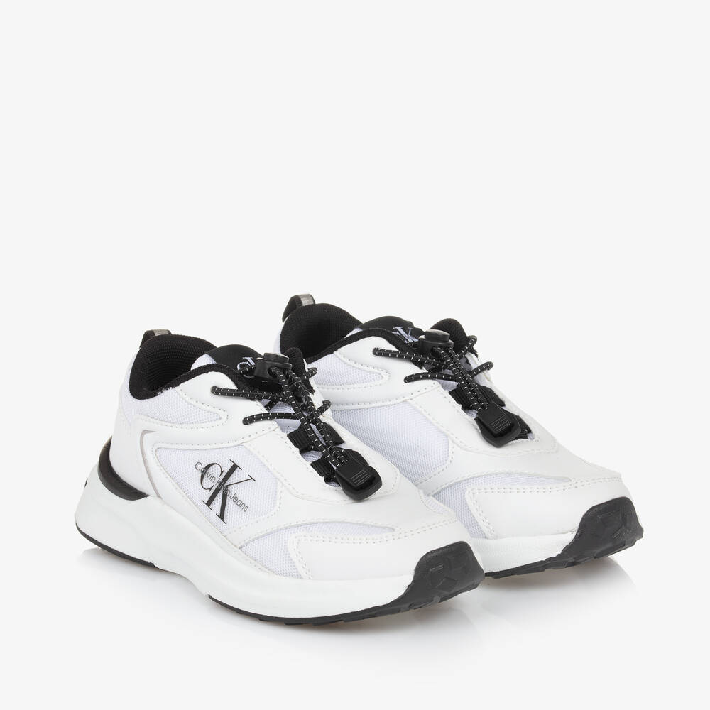 Calvin Klein - White Mesh Trainers | Childrensalon