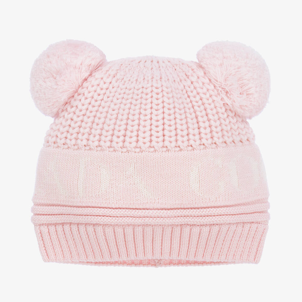 Canada Goose - Baby Girls Pink Knitted Wool Hat | Childrensalon