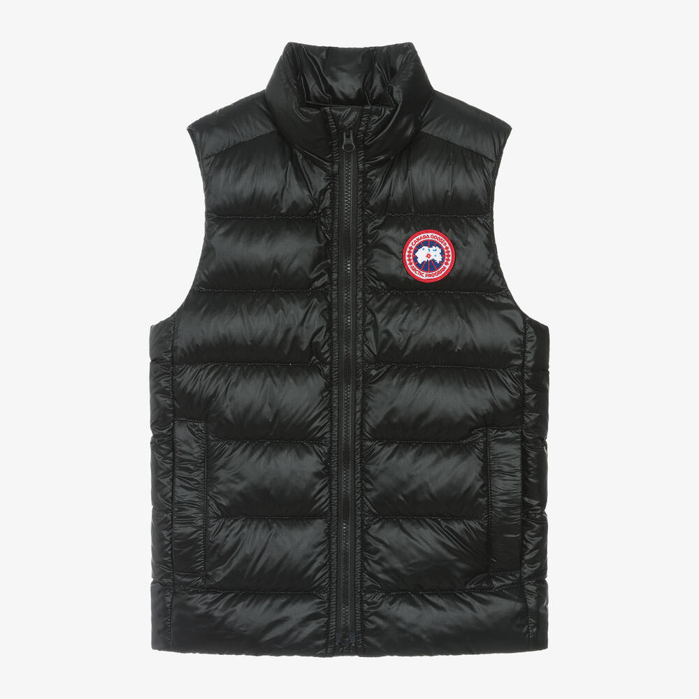 Canada Goose - Black Crofton Packable Down Puffer Gilet | Childrensalon