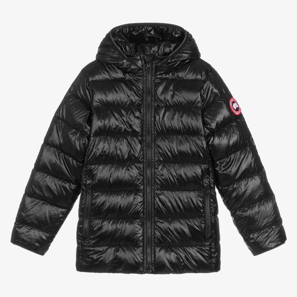 Canada Goose - جاكيت بافر بوجهين مبطن بريش لون أسود | Childrensalon