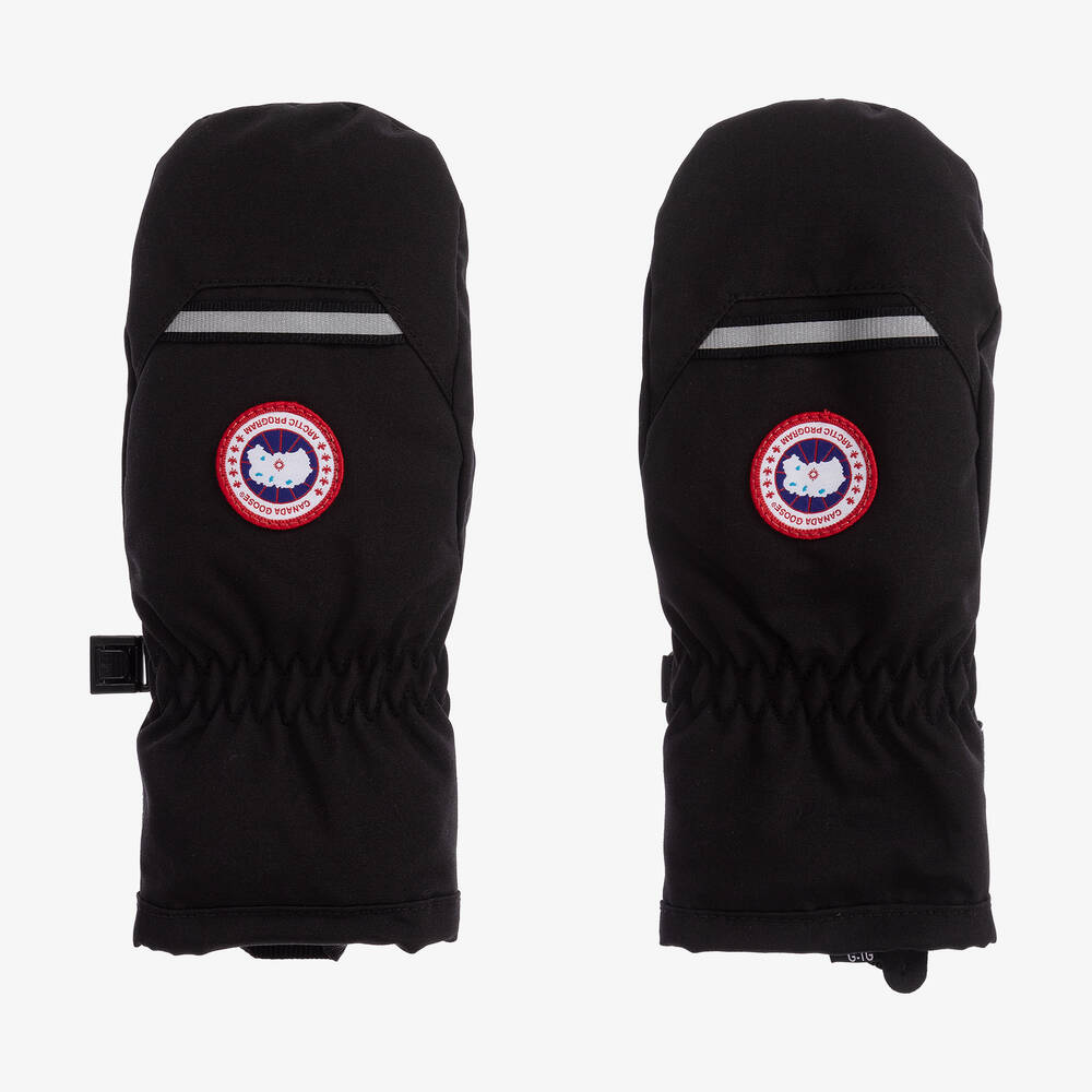 Canada Goose - قفازات مبطنة بريش لون أسود | Childrensalon