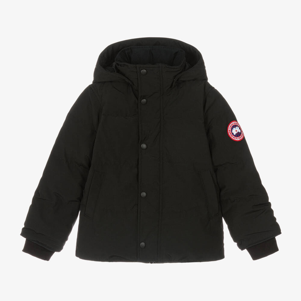 Canada Goose - جاكيت Snowy Owl مبطن بريش لون أسود | Childrensalon