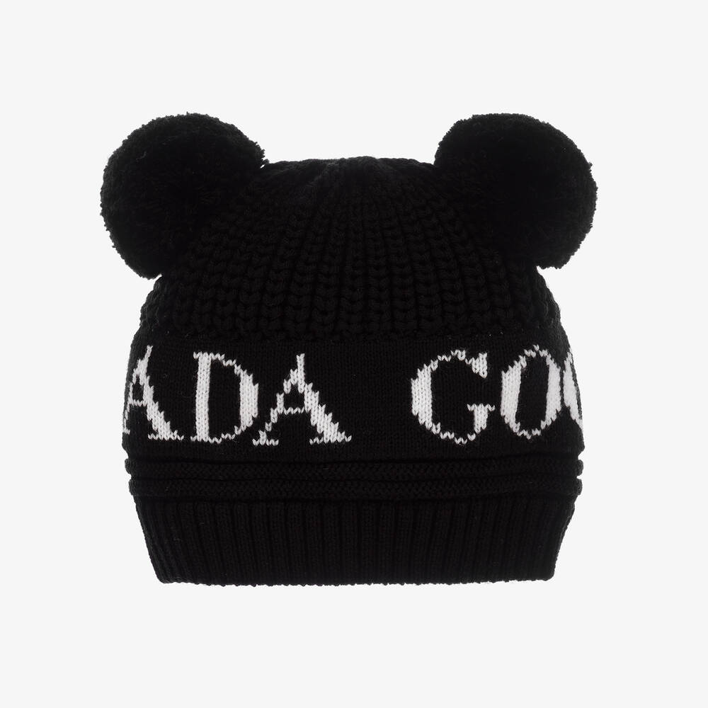 Canada Goose - Black Merino Wool Baby Hat | Childrensalon