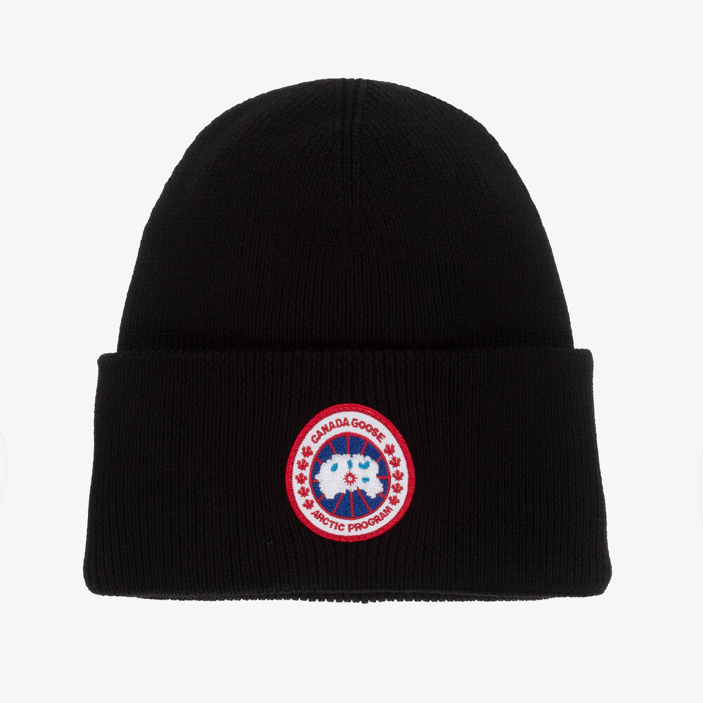 Canada Goose - Black Merino Wool Beanie Hat | Childrensalon