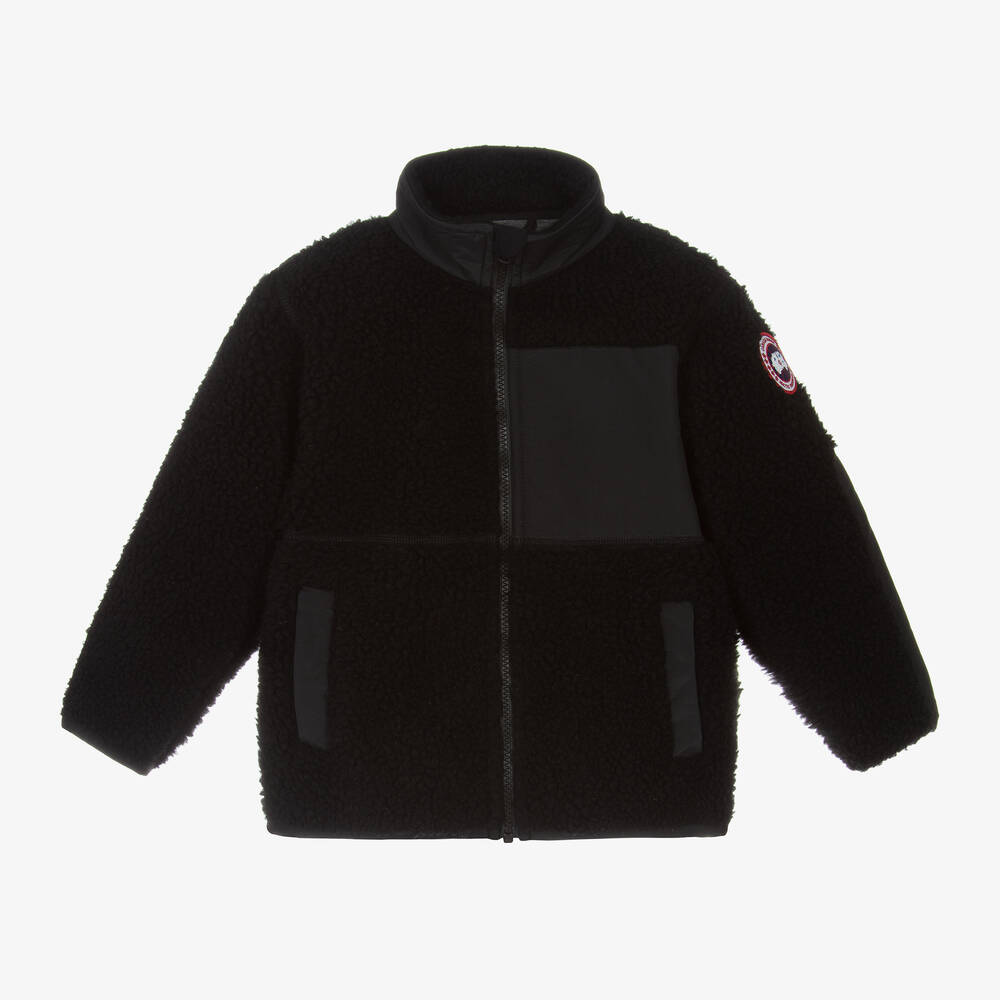 Canada Goose - Black Wool Fleece Zip-Up Jacket | Childrensalon