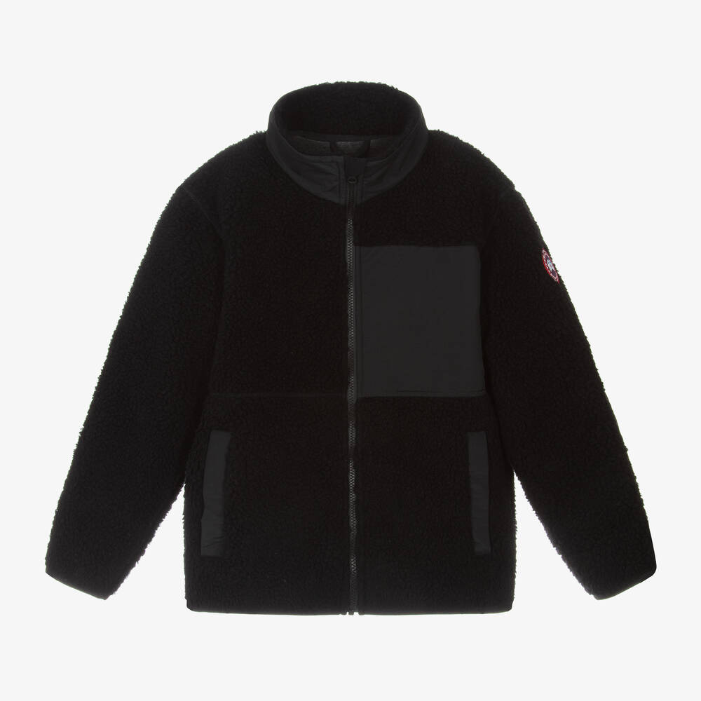 Canada Goose - Black Wool Fleece Zip-Up Jacket | Childrensalon