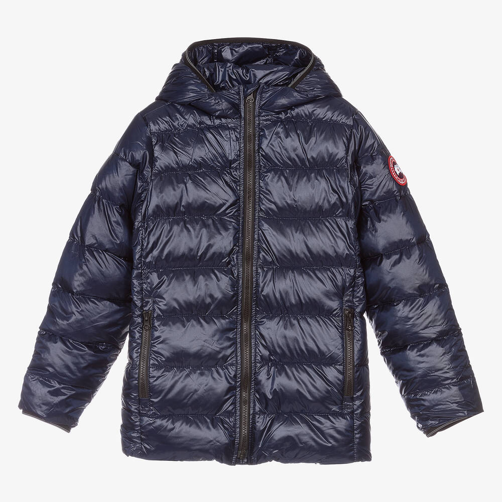 Canada Goose - جاكيت بافر بهودي مبطن بريش لون كحلي  | Childrensalon