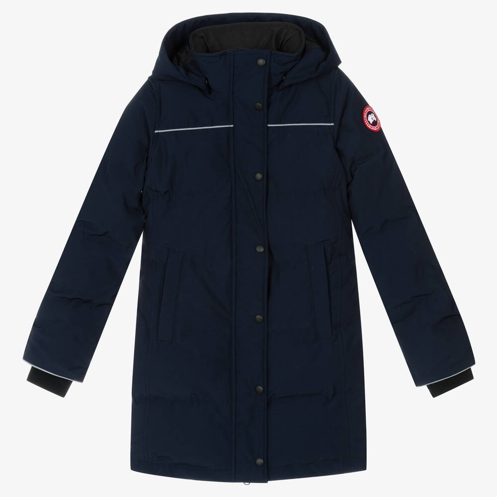 Canada Goose - Girls Blue Down Padded Juniper Parka Coat | Childrensalon