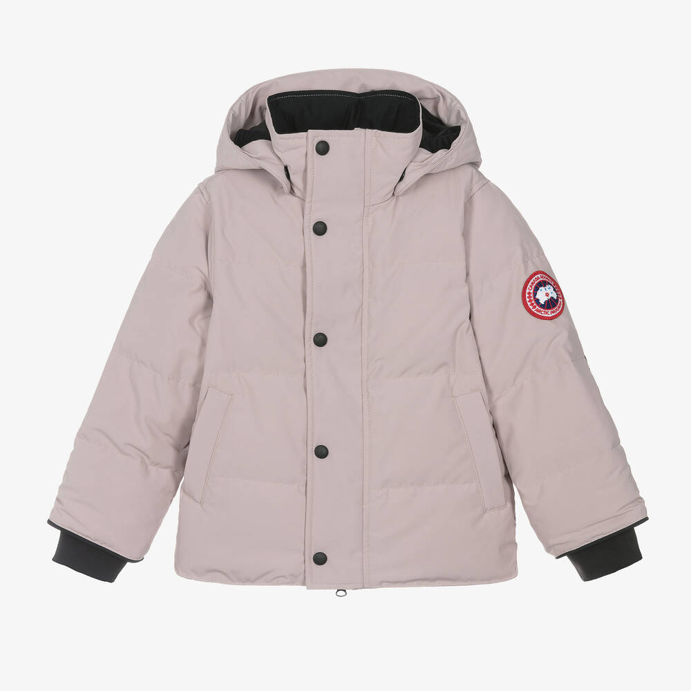 Canada Goose - جاكيت مبطن بريش لون زهري للبنات | Childrensalon