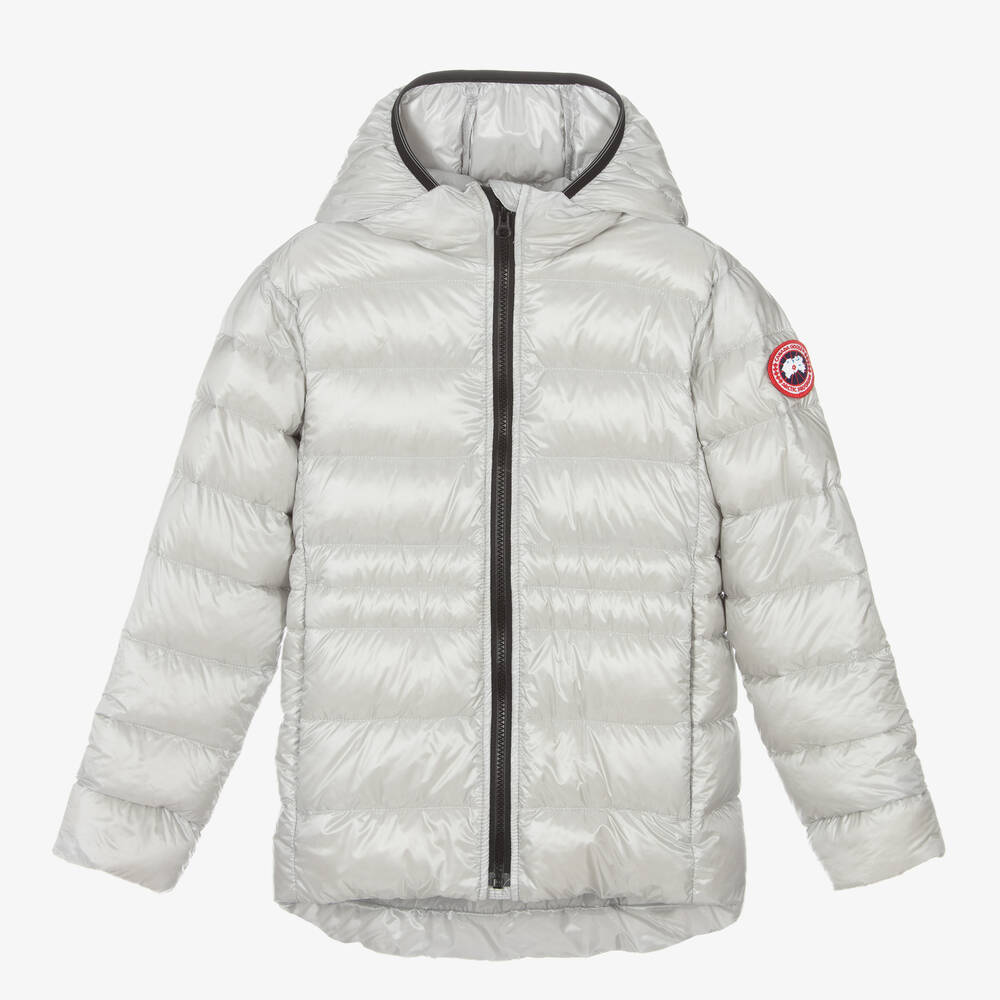 Canada Goose - جاكيت بافرمبطن بريش لون فضّي للبنات | Childrensalon