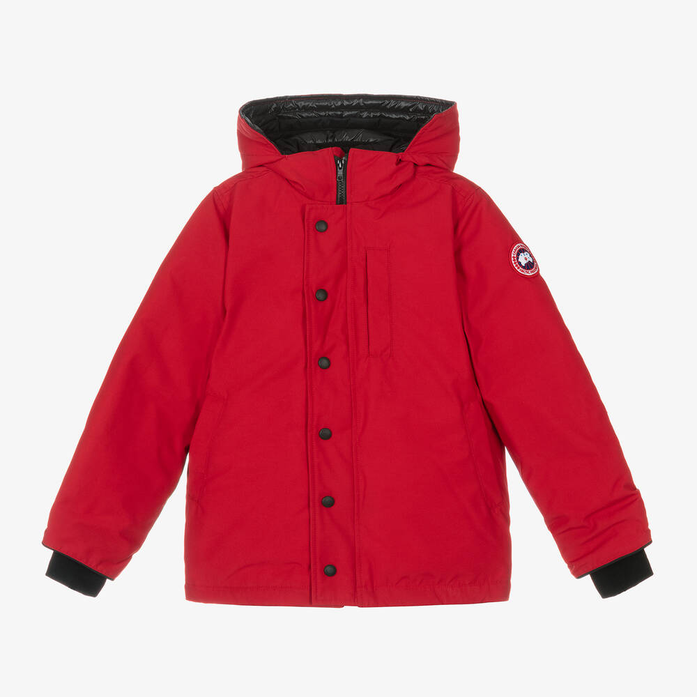 Canada Goose - جاكيت لوغان مبطن بريش لون أحمر | Childrensalon