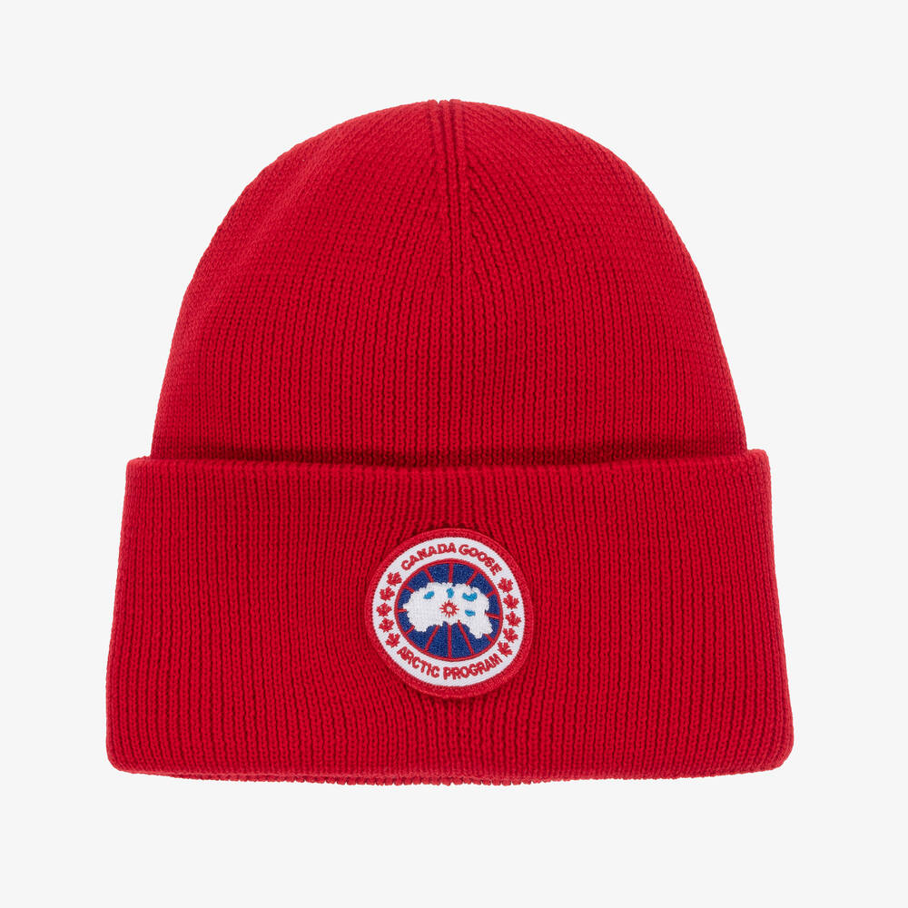 Canada Goose - Red Merino Wool Beanie Hat | Childrensalon