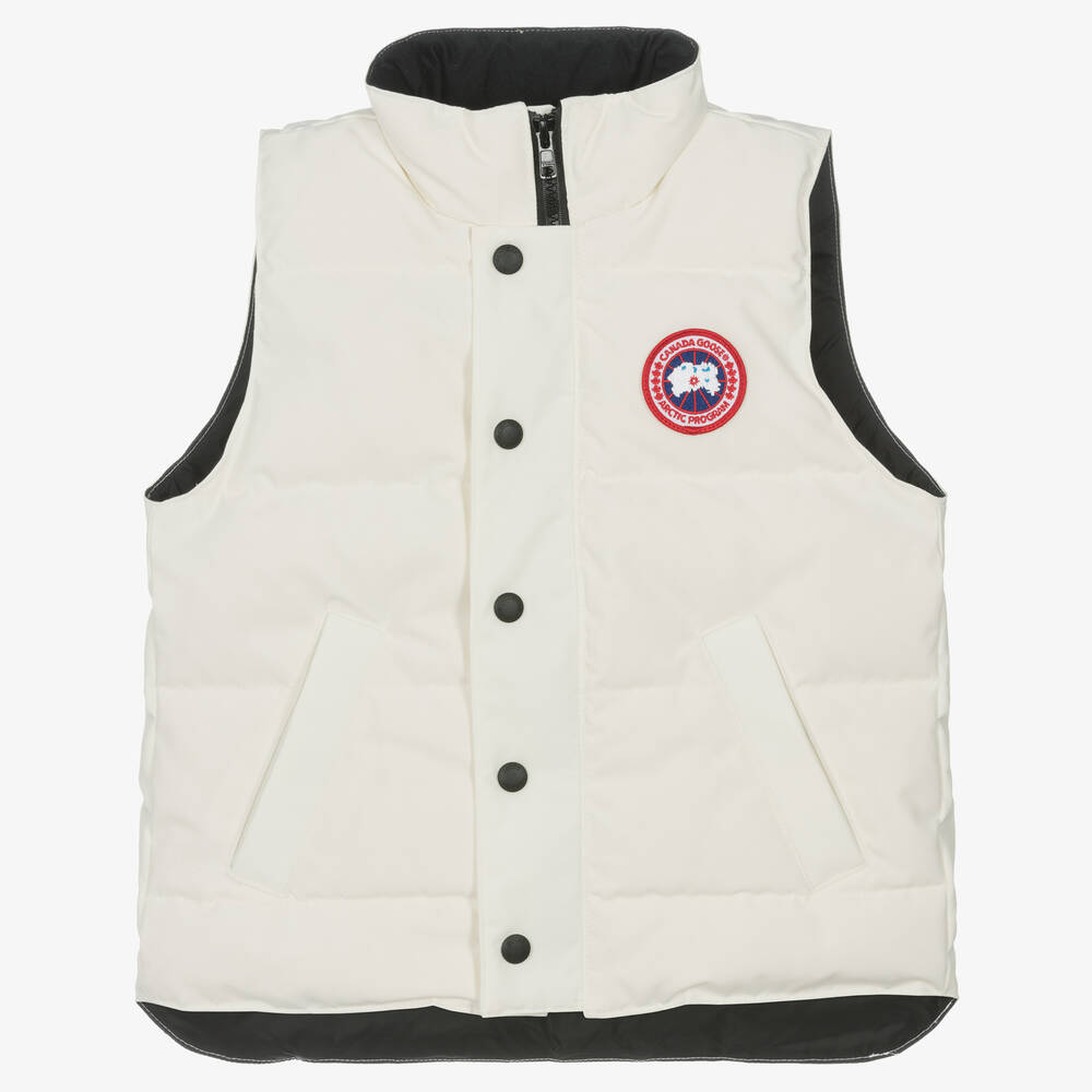 Canada Goose - White Down Padded Vanier Gilet | Childrensalon