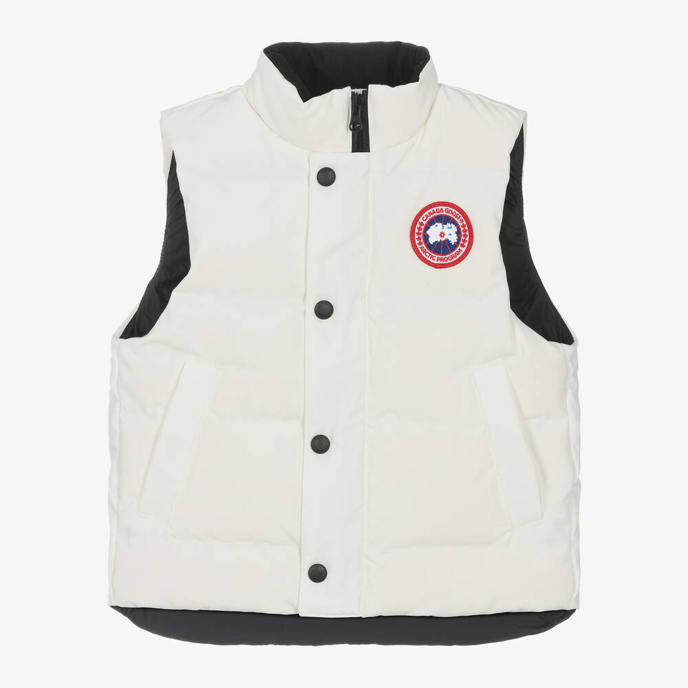 Canada Goose - White Down Padded Vanier Gilet | Childrensalon