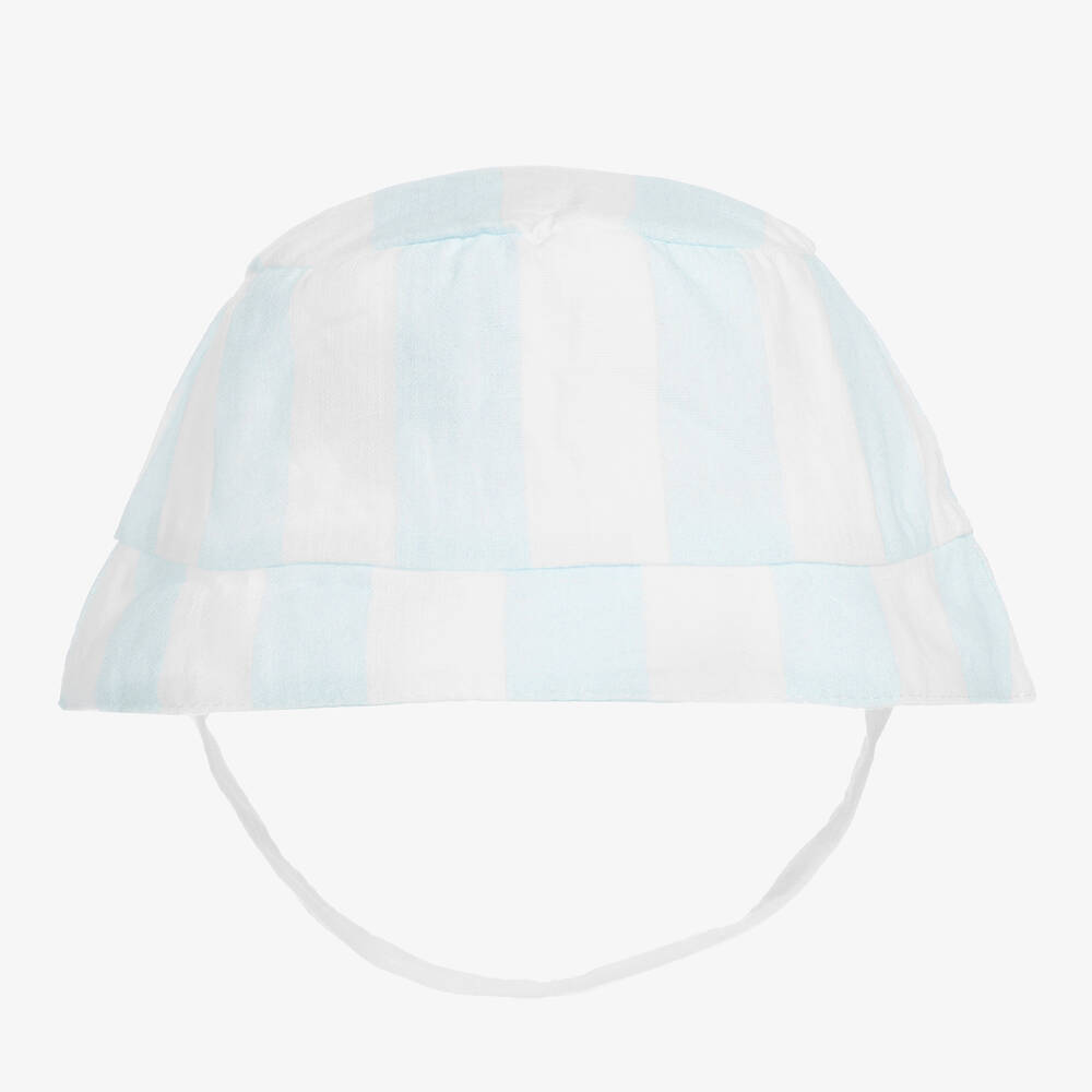 Caramelo Kids - Blue Candy Stripe Baby Sun Hat | Childrensalon