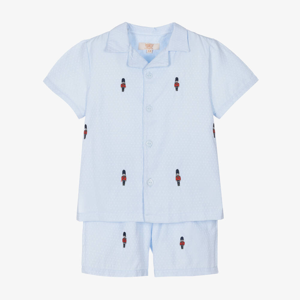 Caramelo Kids - Blauer Baumwoll-Pyjama mit Soldaten | Childrensalon