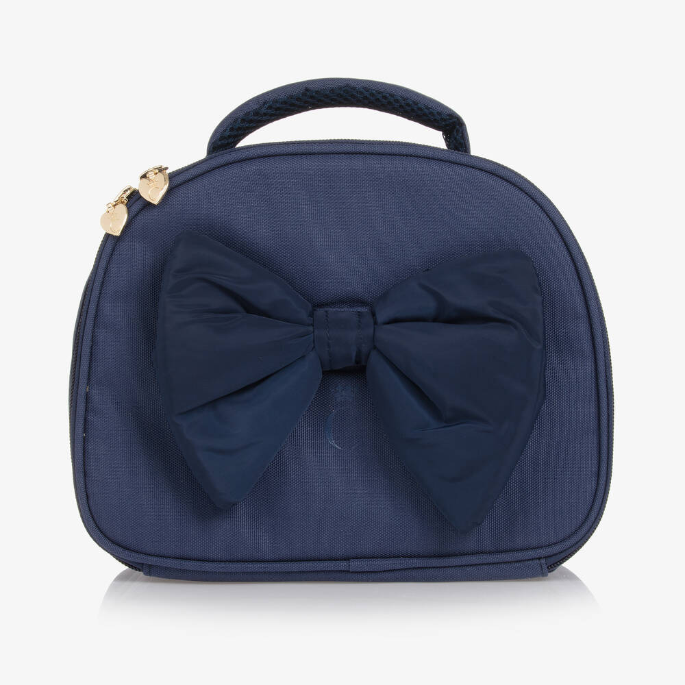 Caramelo Kids - Girls Navy Blue Bow Lunch Bag (25cm) | Childrensalon