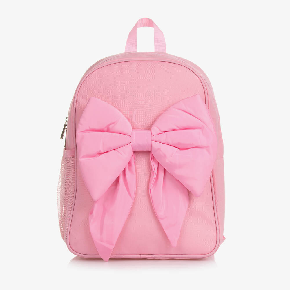 Caramelo Kids - Girls Pink Bow Backpack (35cm) | Childrensalon