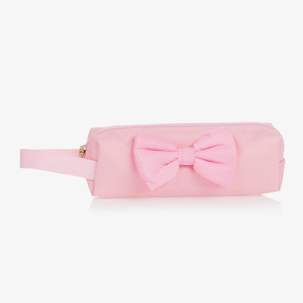 Caramelo Kids - Girls Pink Bow Pencil Case (19cm) | Childrensalon
