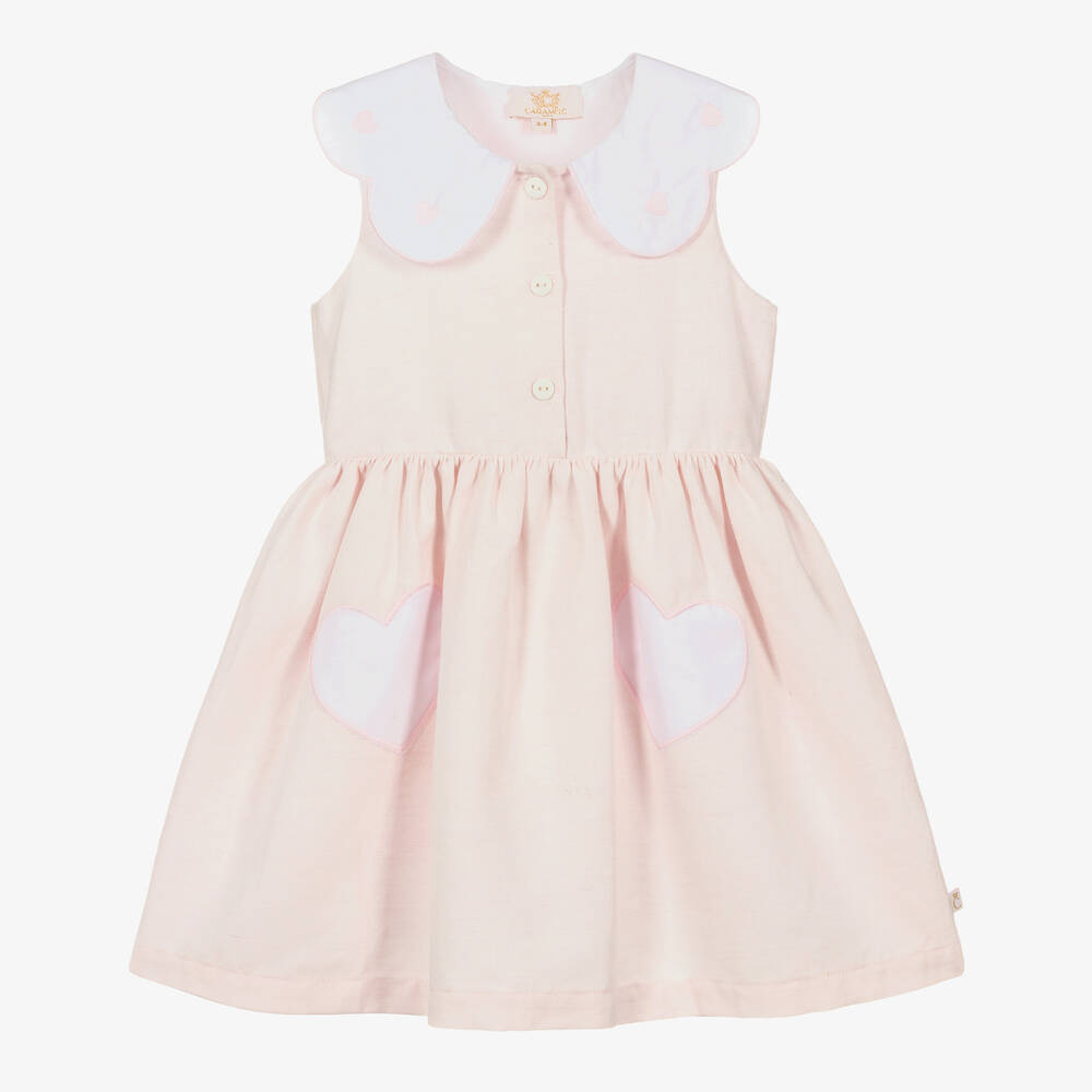 Caramelo Kids - Girls Pink Scallop Heart Dress | Childrensalon