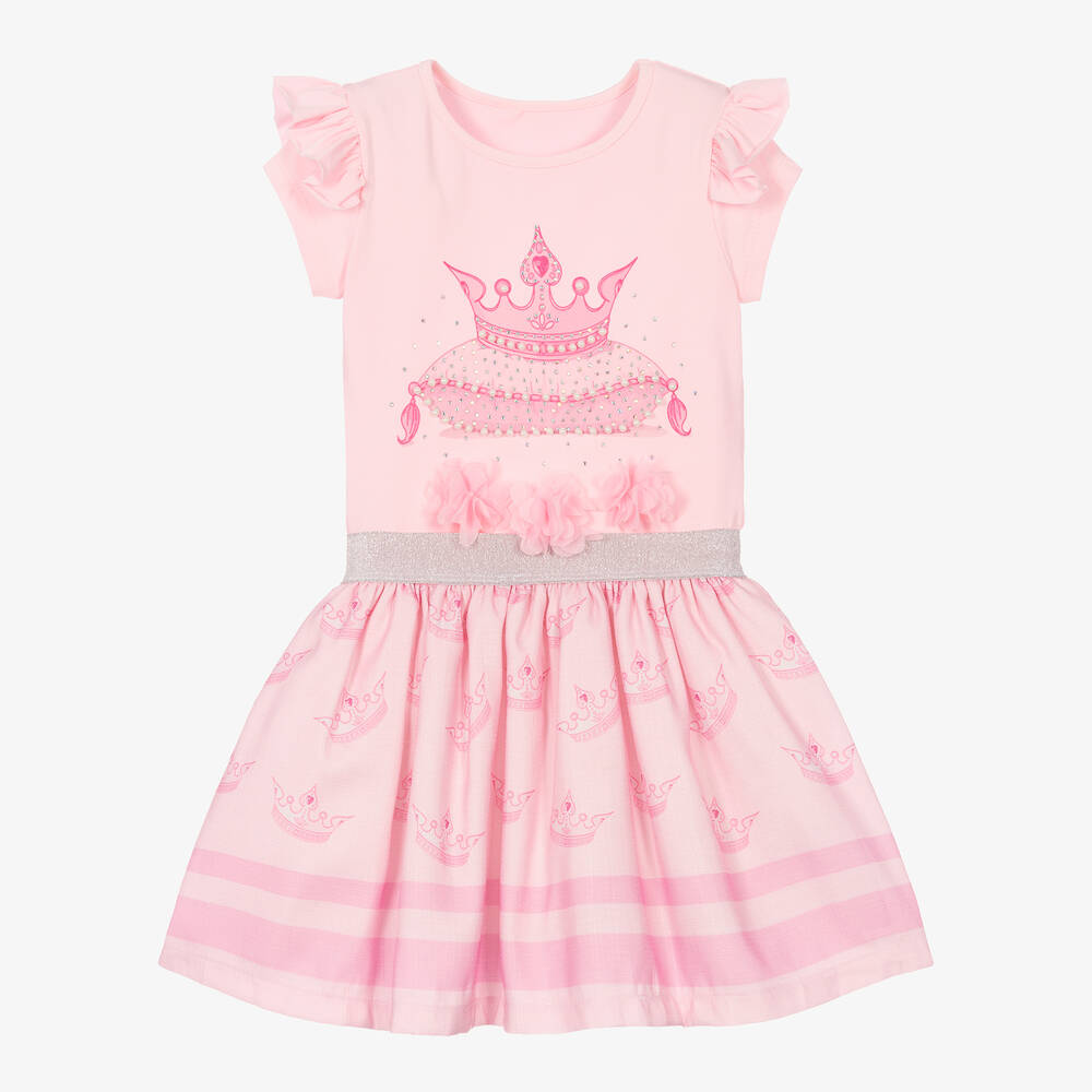 Caramelo Kids - Girls Pink Top & Skirt Set | Childrensalon