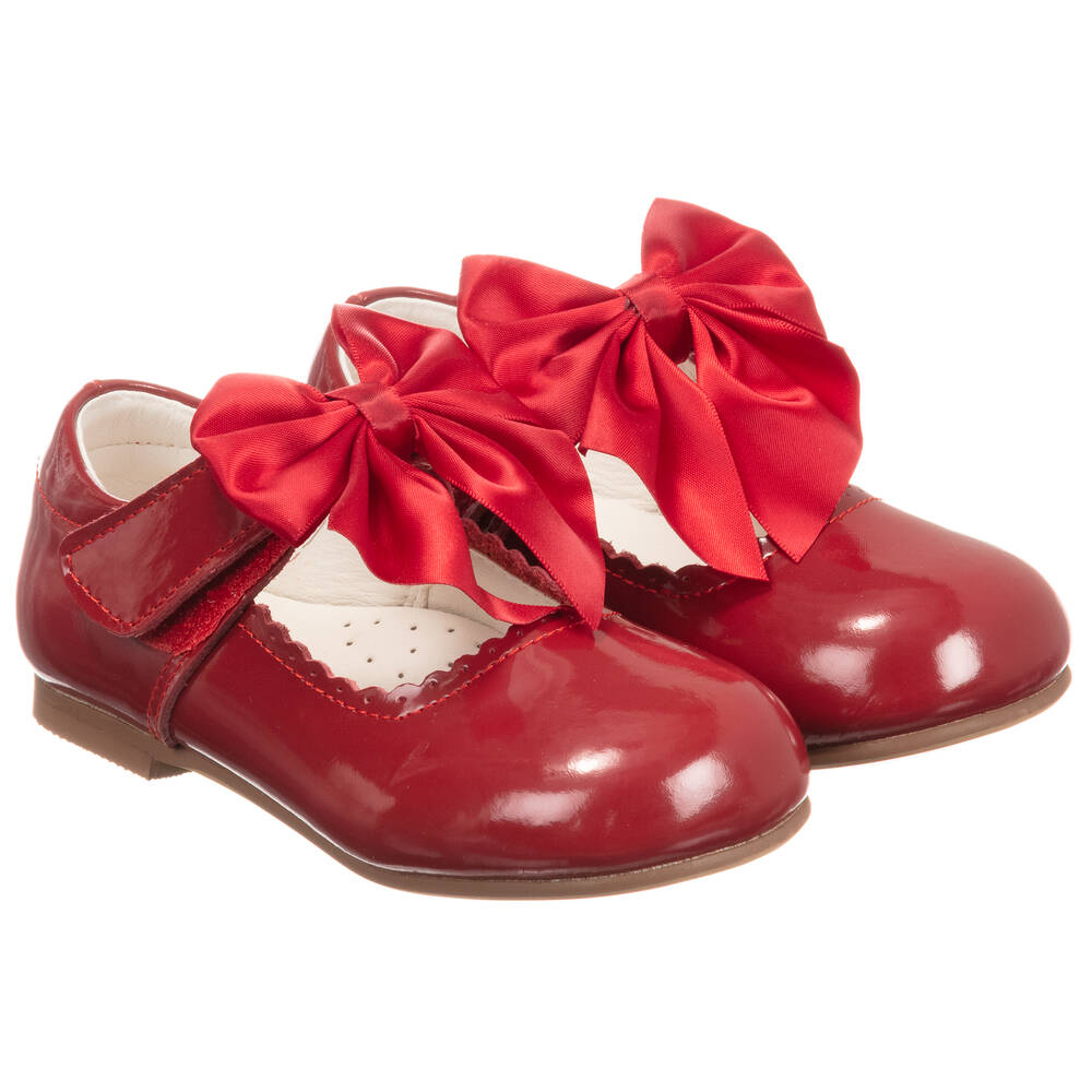 Caramelo Kids - Chaussures vernies rouges à noeud fille | Childrensalon
