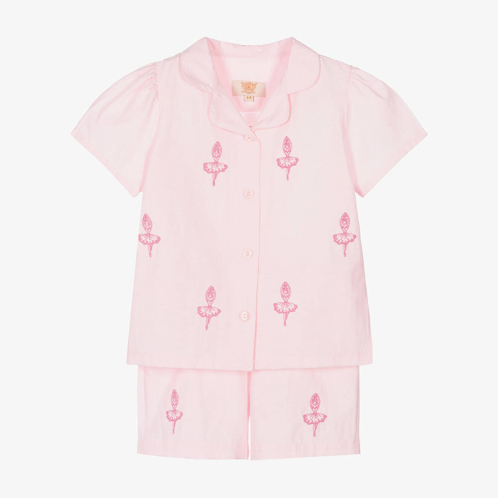 Caramelo Kids - Розовая хлопковая пижама с балеринами | Childrensalon