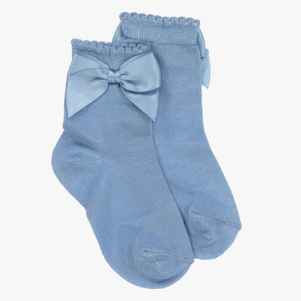 Carlomagno - Chaussettes bleues en coton Fille | Childrensalon