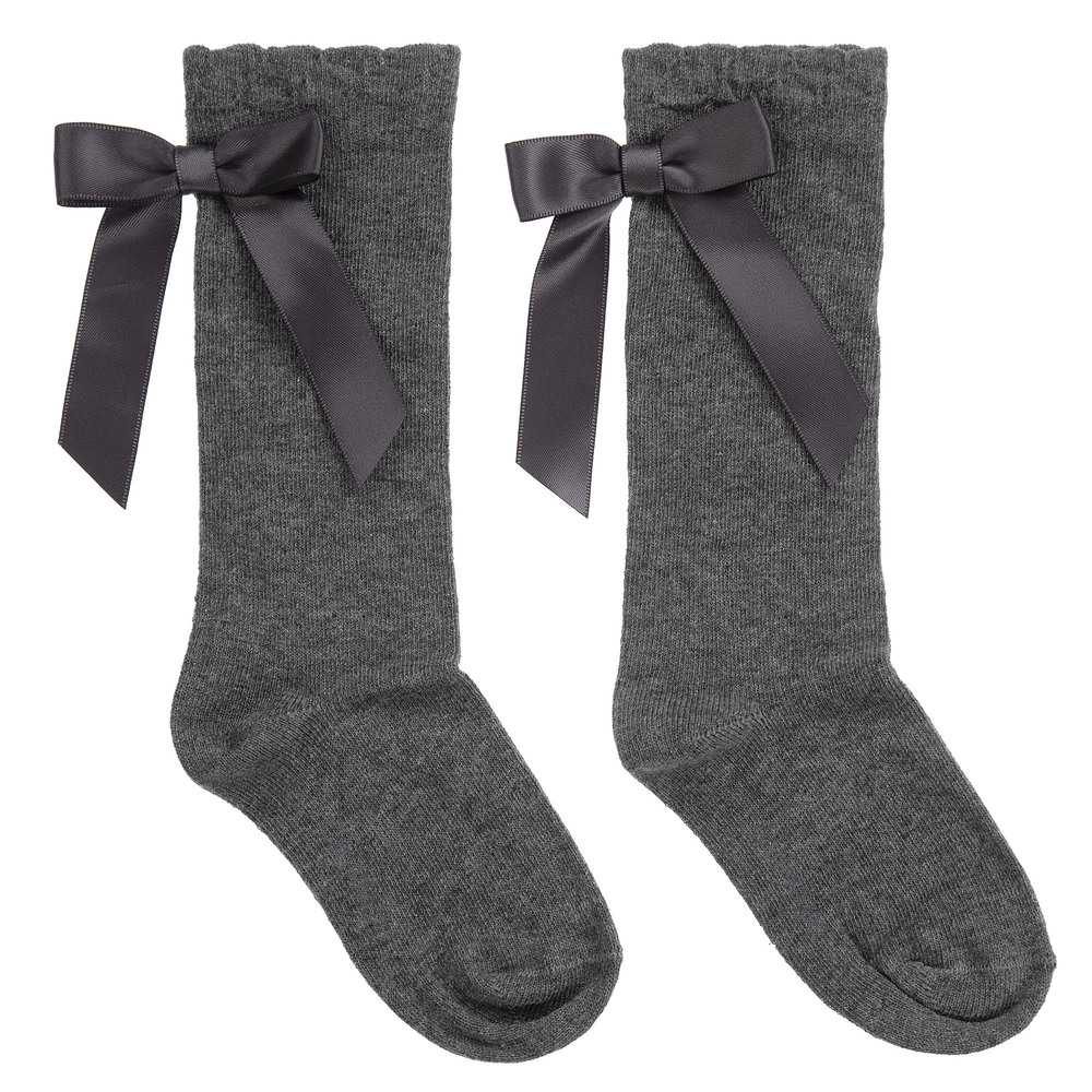 Carlomagno - Серые хлопковые носки для девочек | Childrensalon