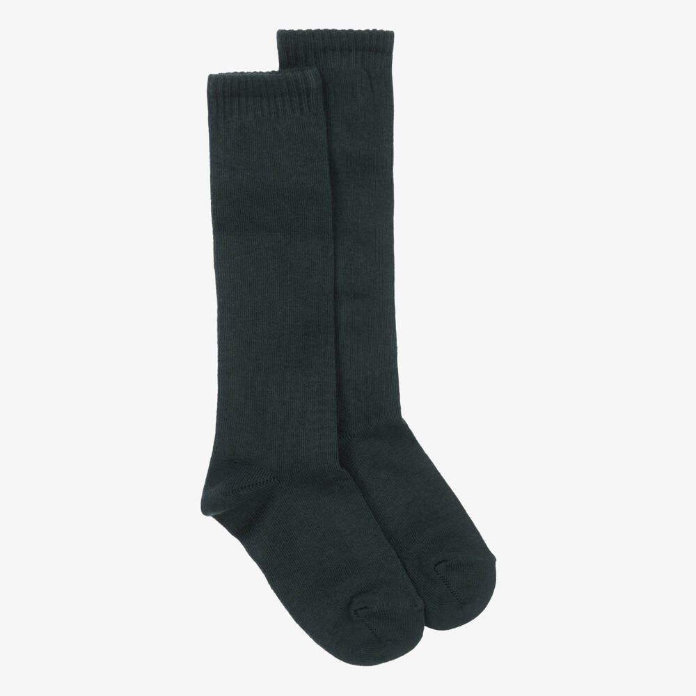 Carlomagno - Green Cotton Knee Length Socks | Childrensalon