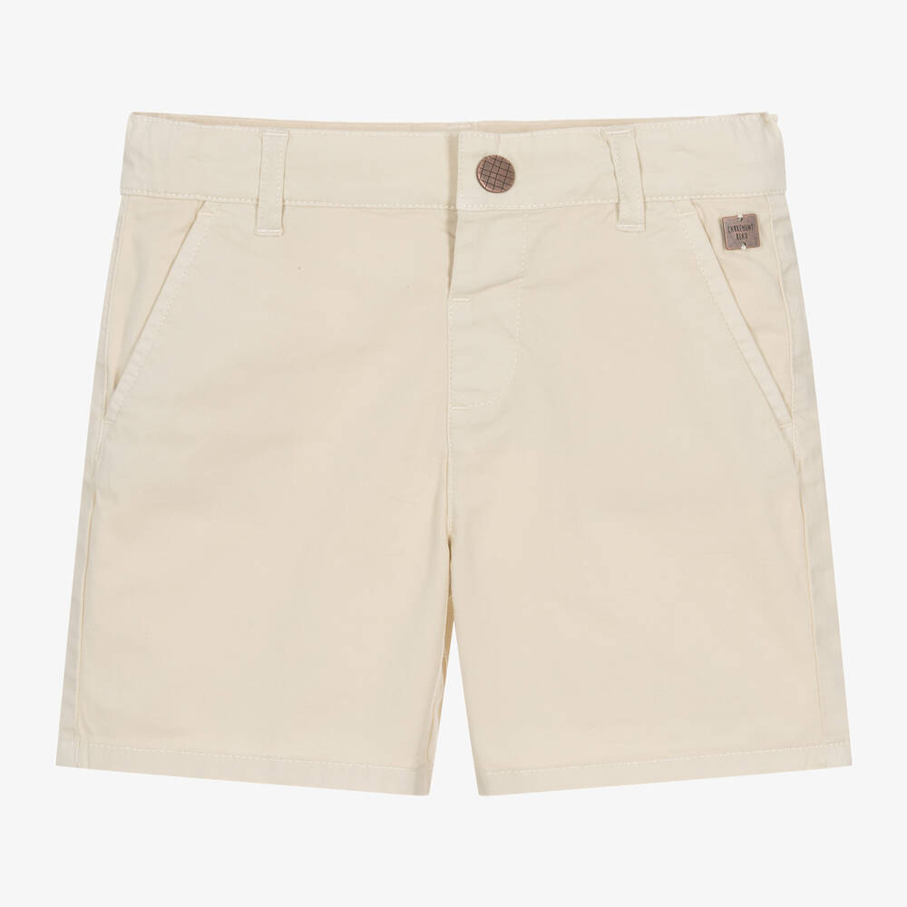 Carrément Beau - Boys Beige Cotton Twill Shorts | Childrensalon