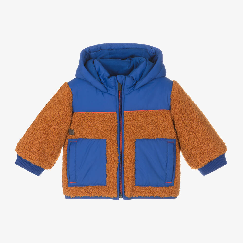 Carrément Beau - Boys Blue & Brown Bouclé Jacket | Childrensalon