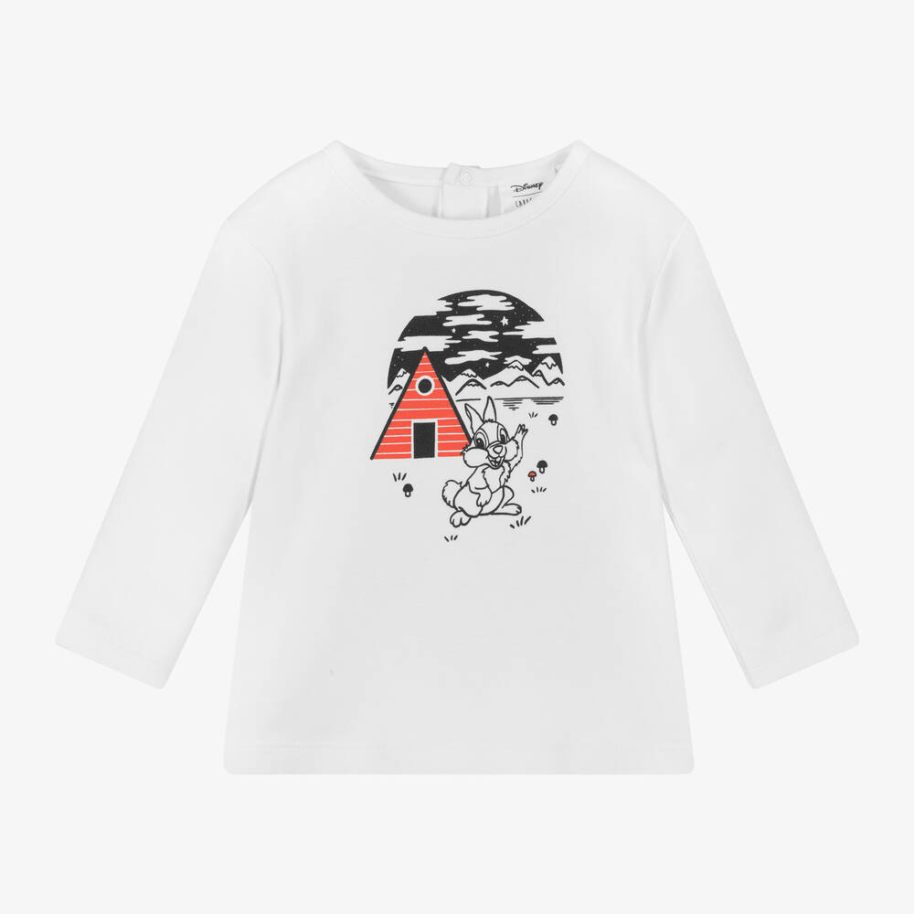 Carrément Beau - Boys White Cotton Disney Top | Childrensalon