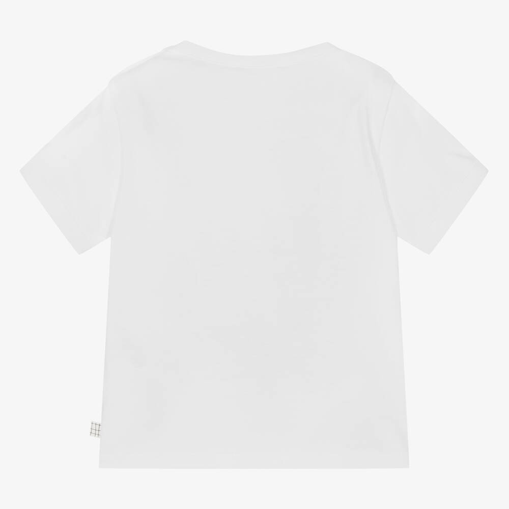 Carrément Beau - Boys White Cotton Safari Truck T-Shirt | Childrensalon