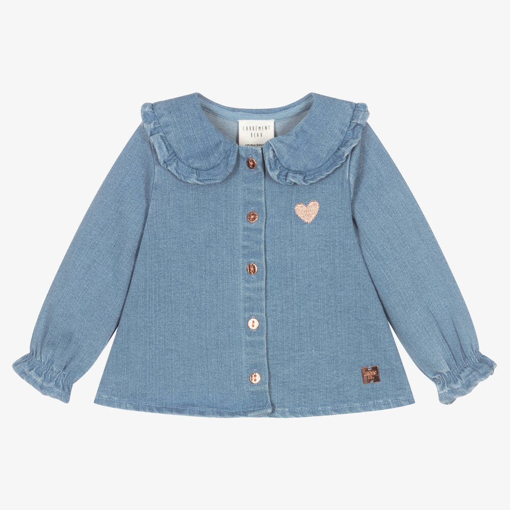 Carrément Beau - Голубая джинсовая блузка для девочек | Childrensalon