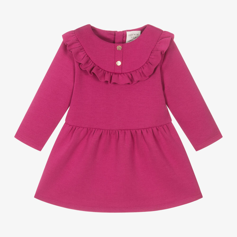 Carrément Beau - Girls Fuchsia Pink Jersey Dress | Childrensalon