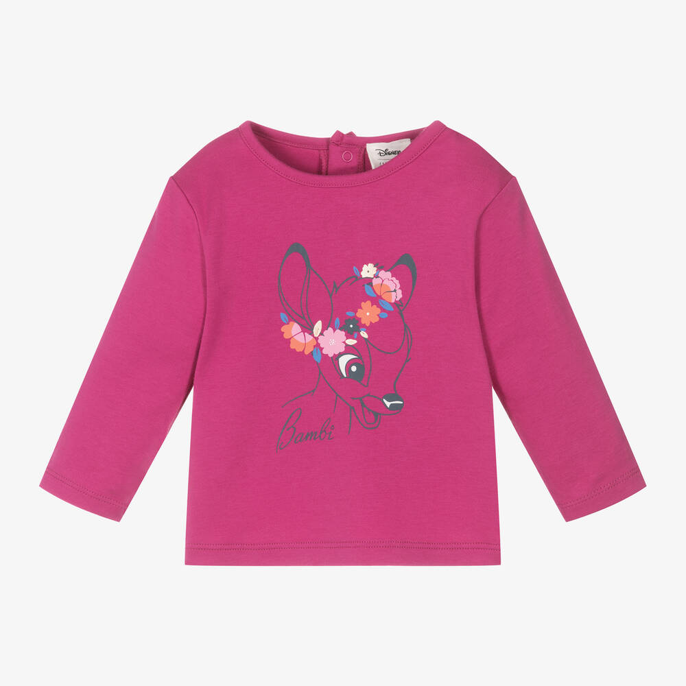 Carrément Beau - Girls Pink Cotton Disney Top | Childrensalon