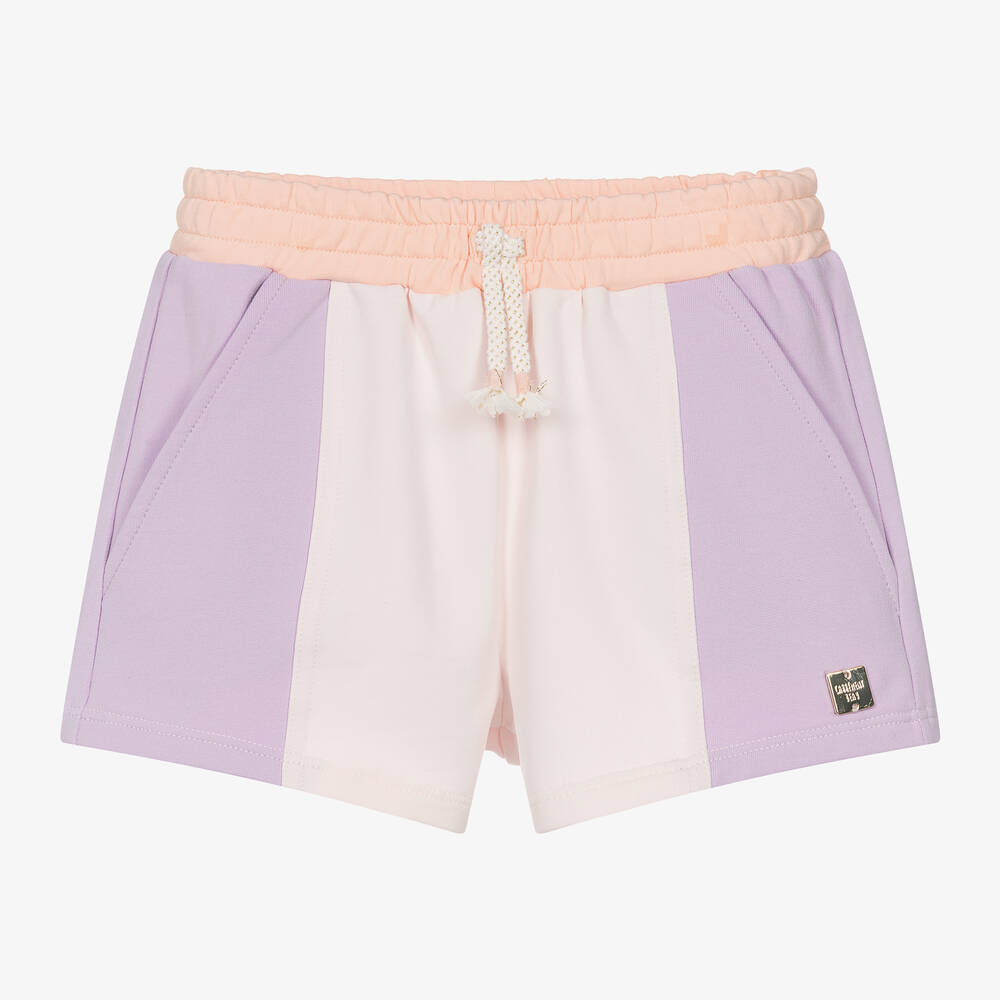 Carrément Beau - Girls Pink Cotton Jersey Shorts | Childrensalon