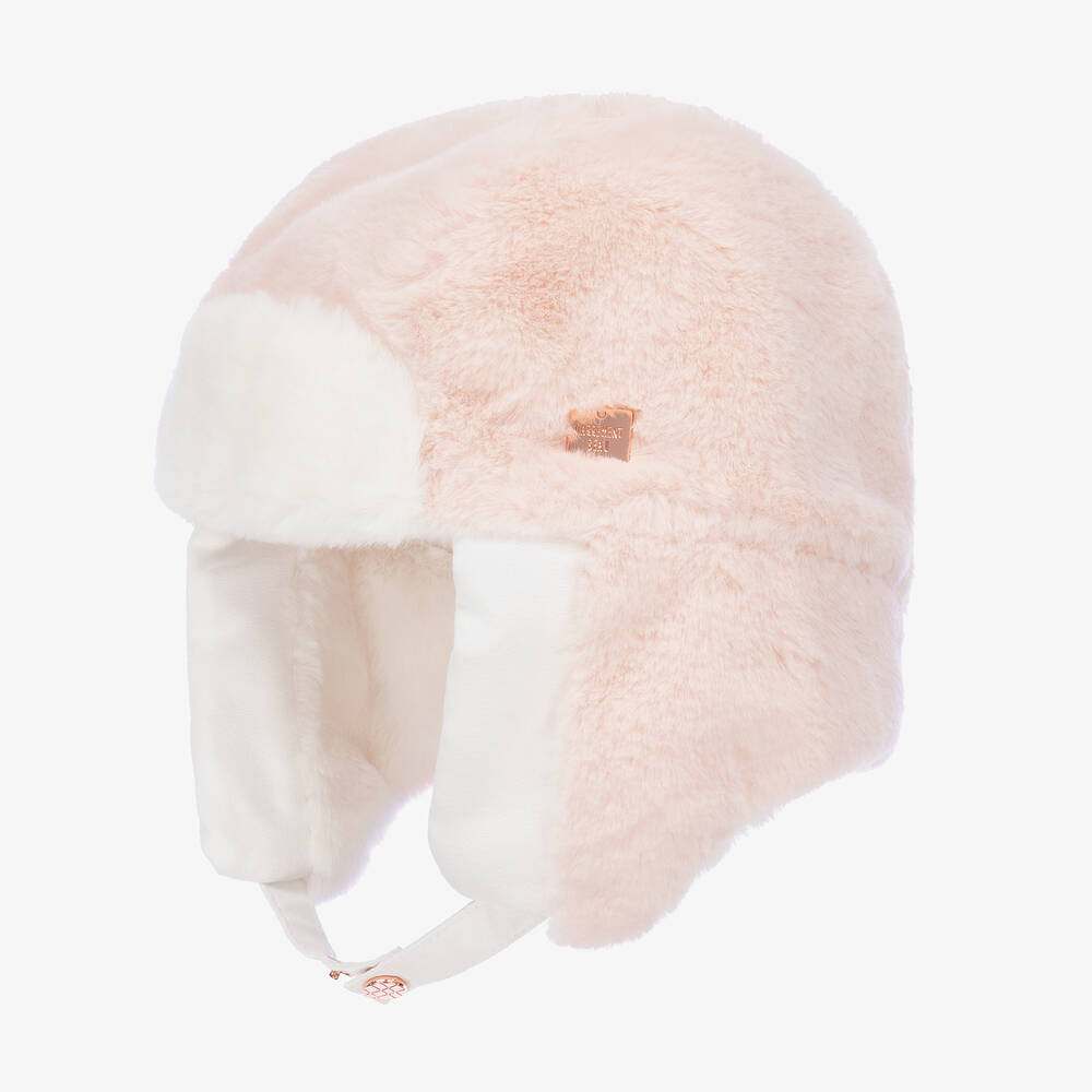 Carrément Beau - Girls Pink Faux Fur Hat | Childrensalon