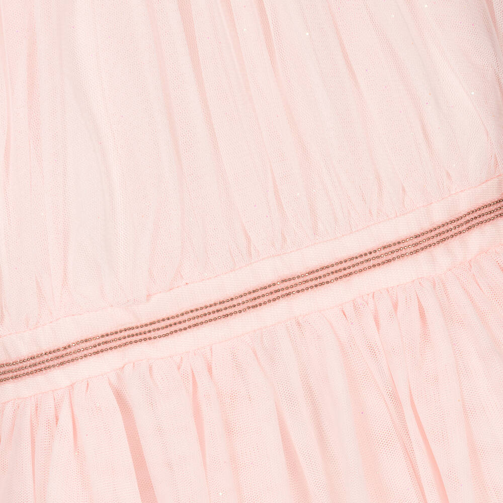 Carrément Beau - Girls Pink Glittery Tulle Dress | Childrensalon