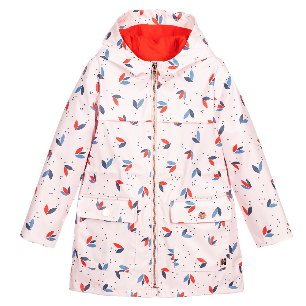 Carrèment Beau Babies' Girls Pink Hooded Raincoat In Neutral