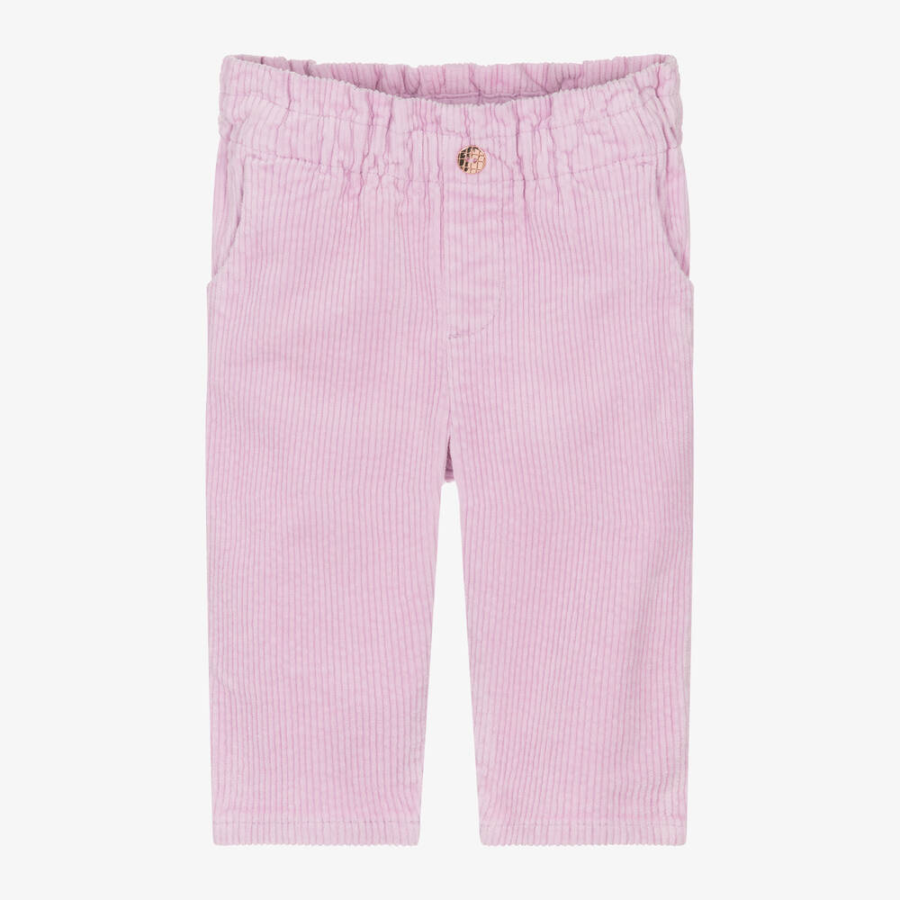 Carrément Beau - Girls Purple Corduroy Trousers | Childrensalon