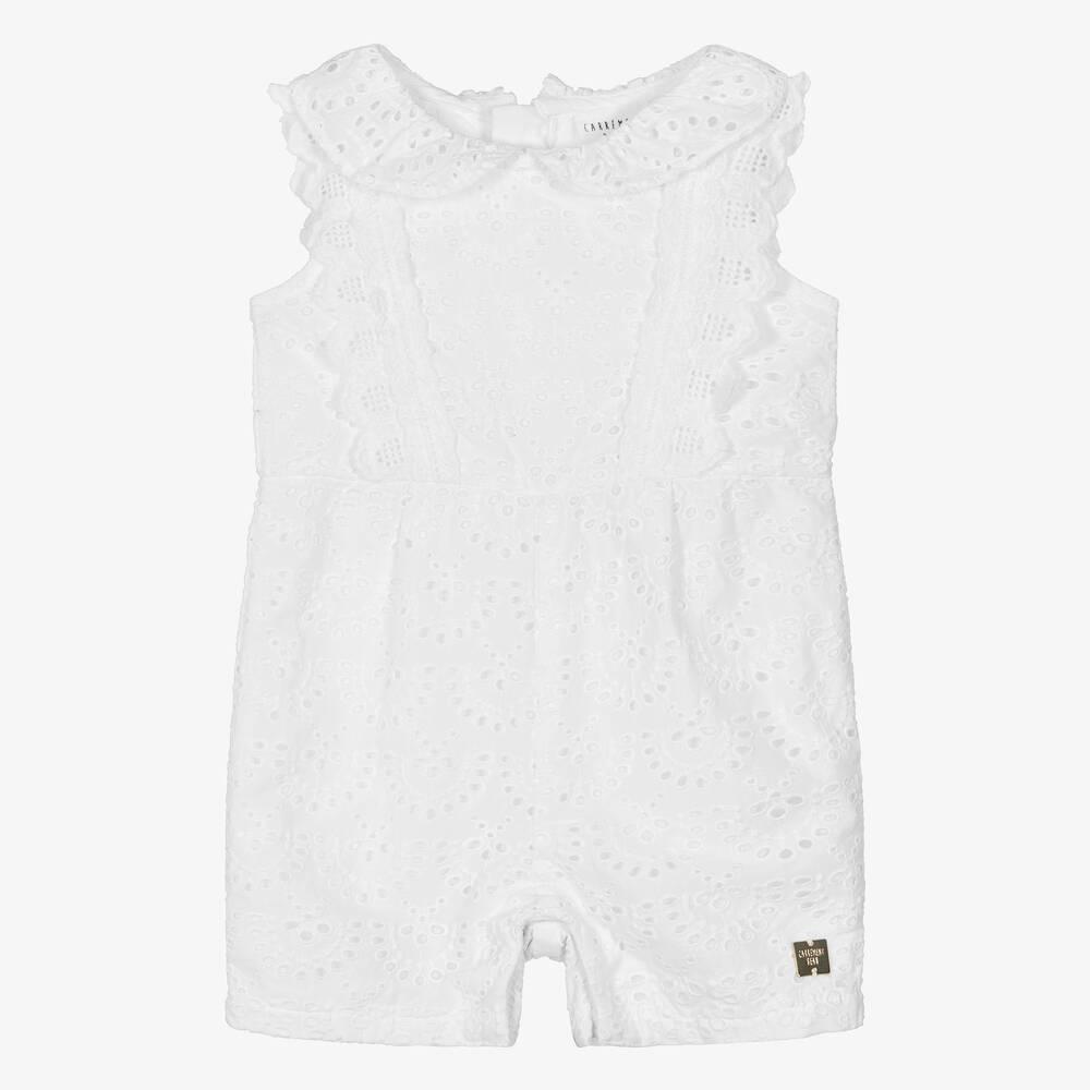 Shop Carrèment Beau Girls White Broderie Anglaise Playsuit