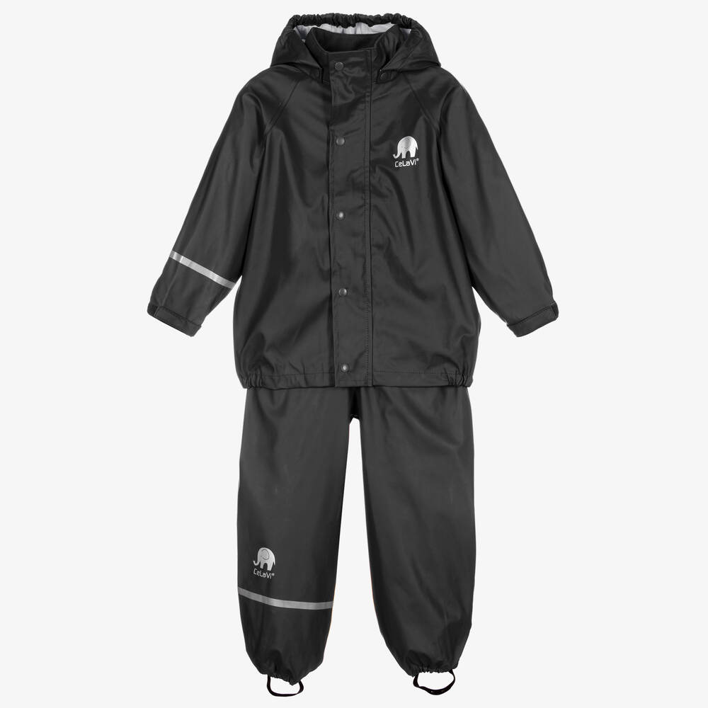 CeLaVi - Черная непромокаемая куртка с брюками  | Childrensalon