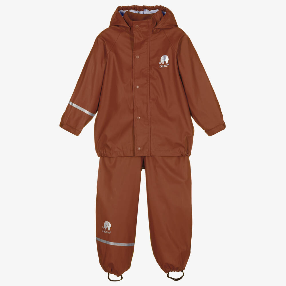 CeLaVi - Коричневая непромокаемая куртка с брюками  | Childrensalon