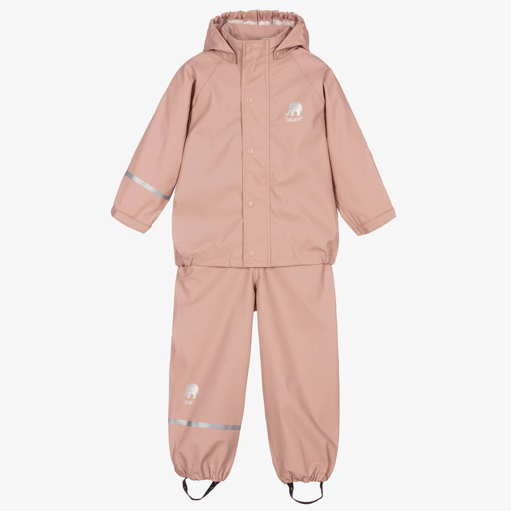 CeLaVi - Розовая непромокаемая куртка с брюками  | Childrensalon