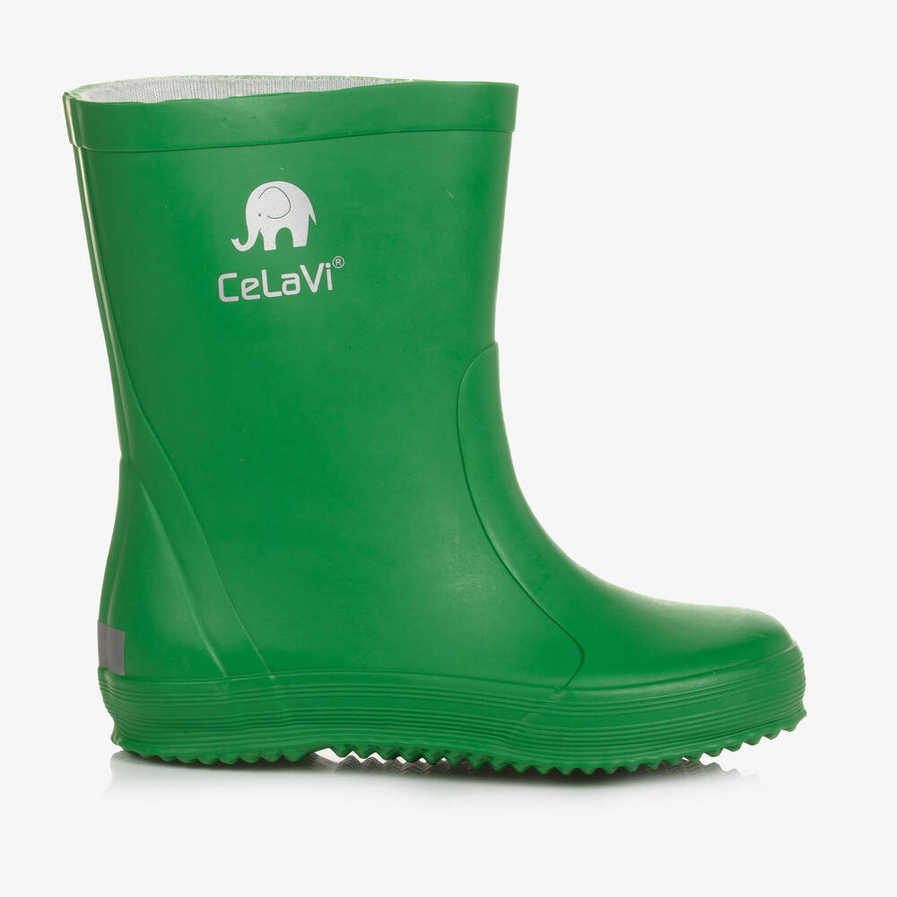 CeLaVi - Green Rubber Rain Boots | Childrensalon