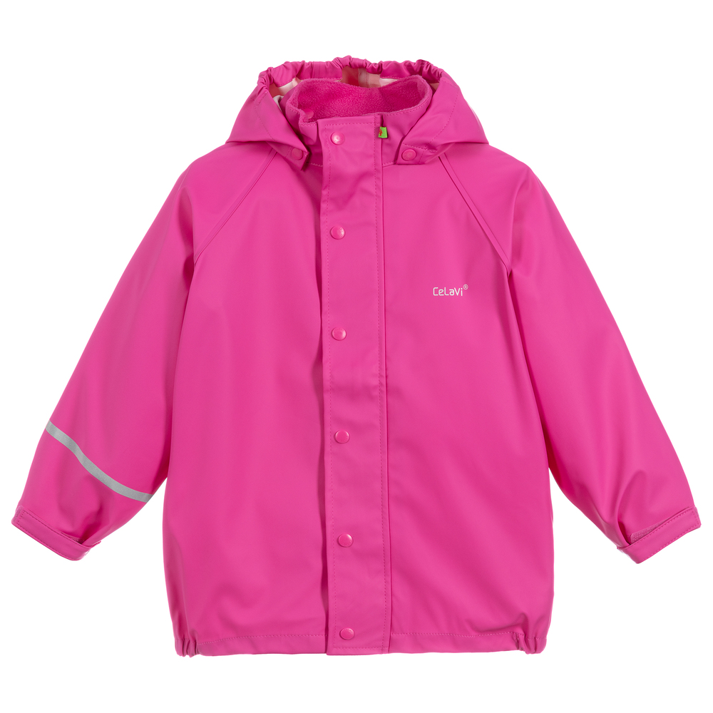 CeLaVi - Pink Hooded Raincoat | Childrensalon
