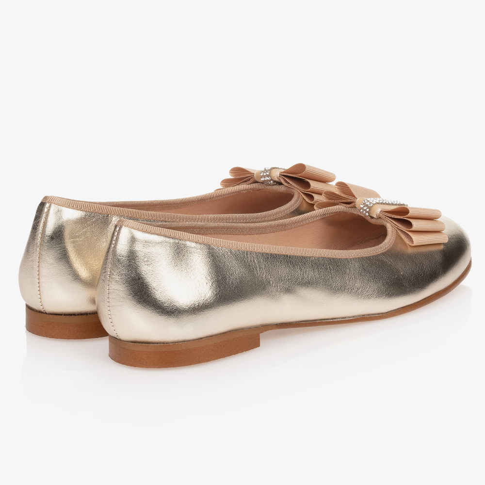stun vi Vidunderlig Children's Classics - Gold Leather Ballerina Shoes | Childrensalon