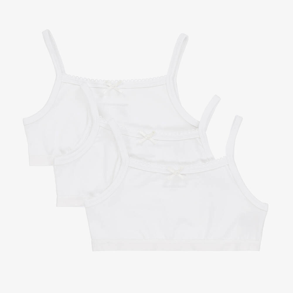 Childrensalon Essentials - Girls Organic Cotton Cropped Vest (3 Pack) | Childrensalon